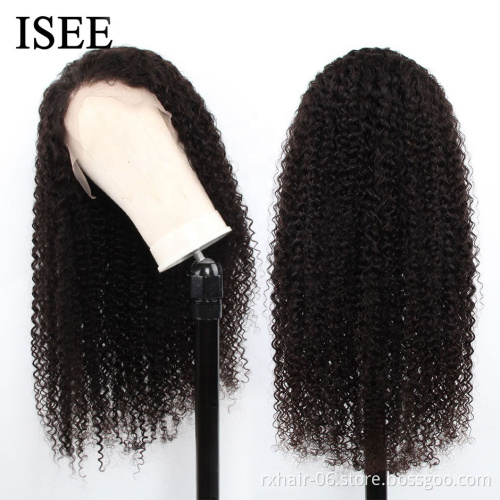Wholesale Human Hair Wig Vendors, Virgin Brazilian Kinky Curly Wave Closure Wig, Transparent Hd Lace Front Wig For Black Women